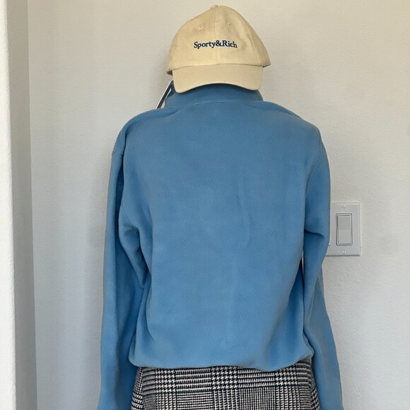 Sporty & Rich Buttoned Polar Sweatshirt - Sky Blue/White - Small - Picture 3 of 9